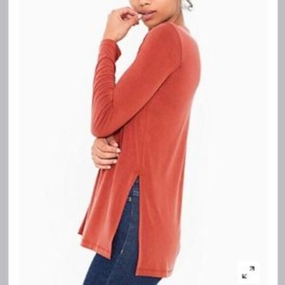 AMERICAN APPAREL - Long Sleeve Top - Burnt Orange - Picture 2 of 11